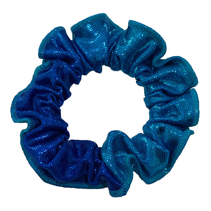 Ervy Classic Lack Shine Hair Scrunchie - Caribbean Blue and Marine Blue
