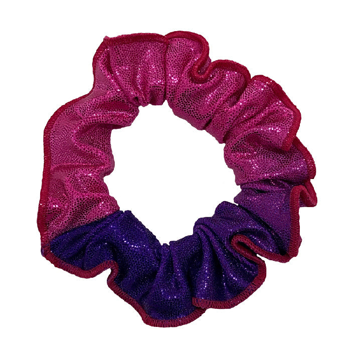 Ervy Classic Lack Shine Hair Scrunchie - Pink and Purple